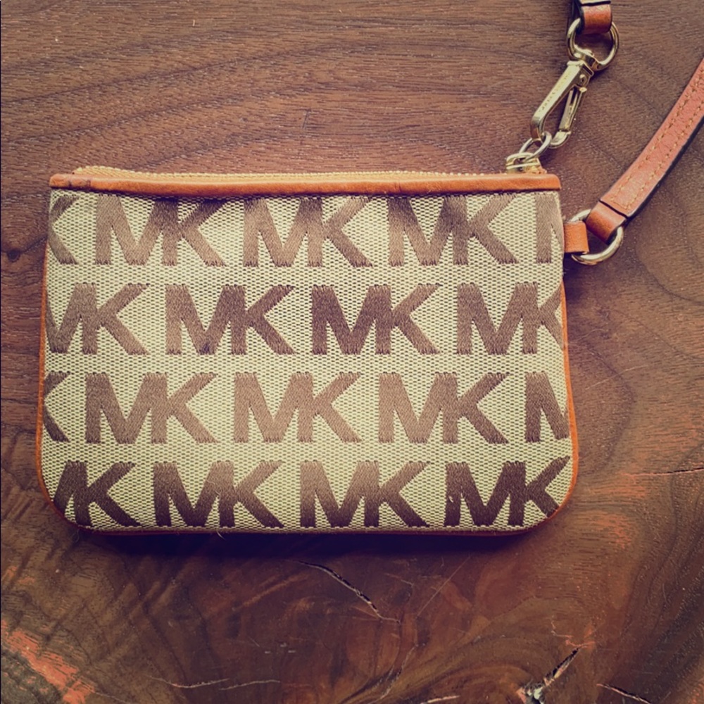 Michael Kors Brown Monogram Wristlet